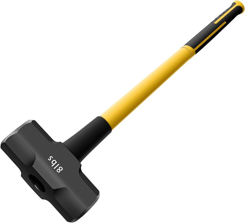 Ymachray Hammer Sledge Hammer - 35-Inch Fiberglass Handle with Rubber Grips - Image 1
